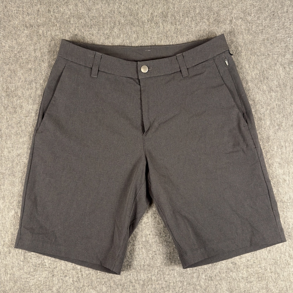 Lululemon Shorts Mens 30 Gray Check Performance Chino 9 Inch Inseam Stretch